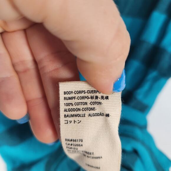 Free‎ People Distressed Striped Tank Top XS Teal Nautical Beach Grunge - Picture 5 of 8